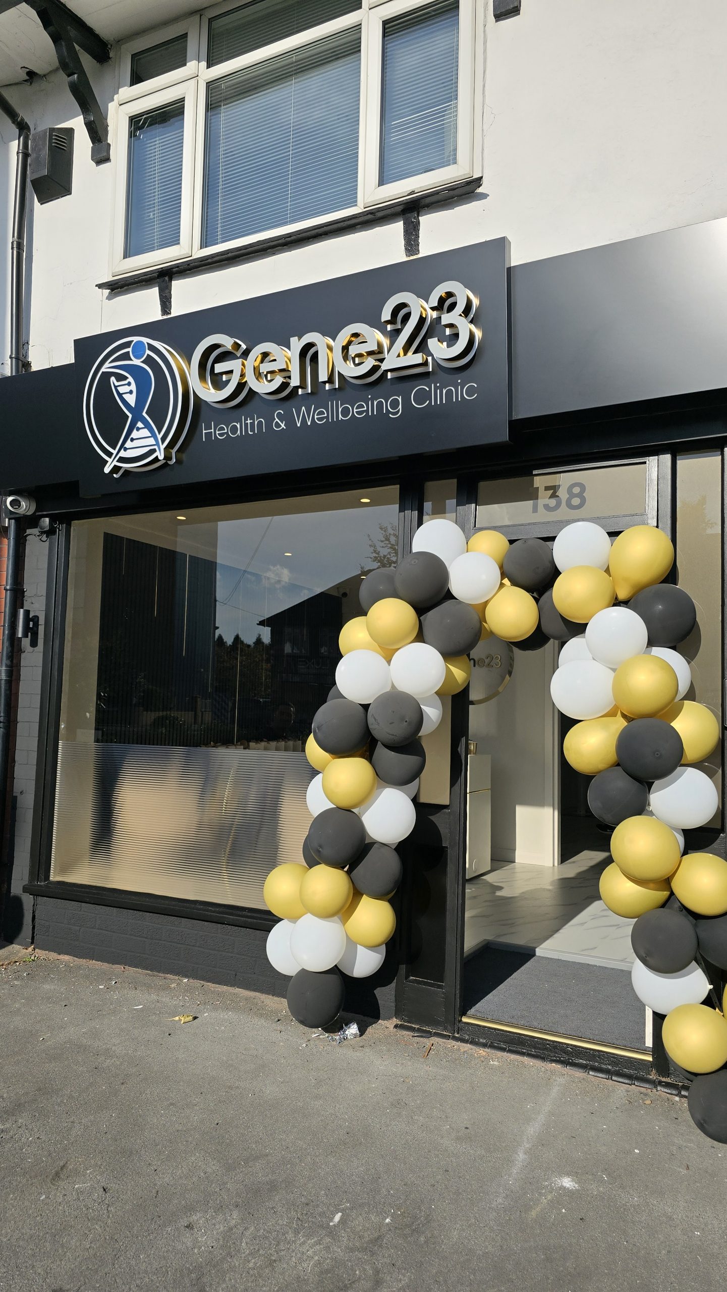 Image showing balloon arch on the day of the opening of the Gene23 Clinic located in Whitefield, Manchester